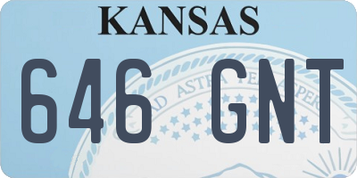 KS license plate 646GNT
