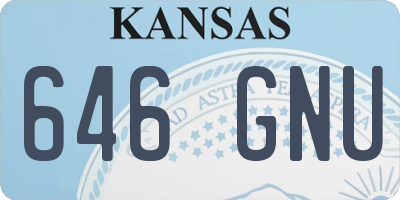 KS license plate 646GNU