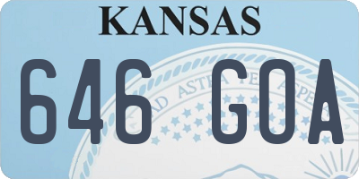 KS license plate 646GOA