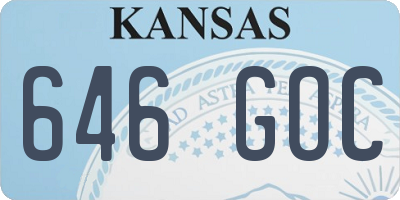 KS license plate 646GOC