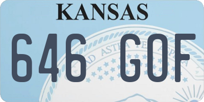 KS license plate 646GOF