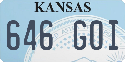 KS license plate 646GOI