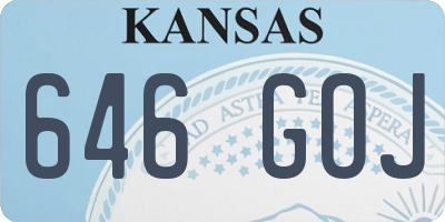 KS license plate 646GOJ