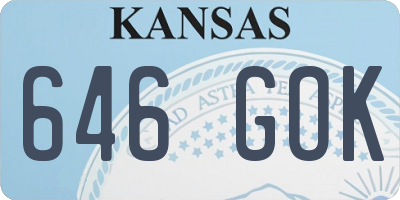 KS license plate 646GOK