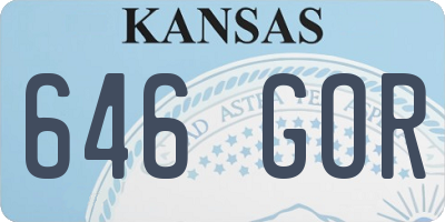 KS license plate 646GOR