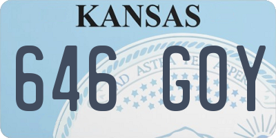 KS license plate 646GOY