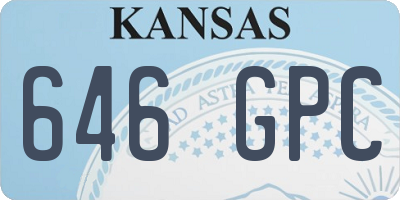 KS license plate 646GPC