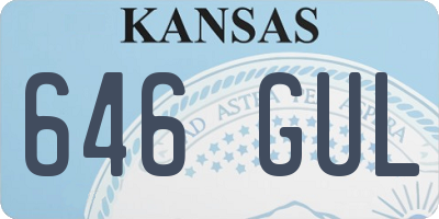 KS license plate 646GUL