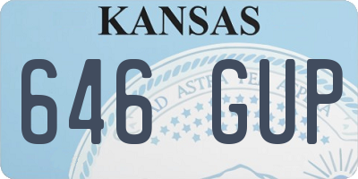 KS license plate 646GUP
