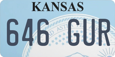 KS license plate 646GUR