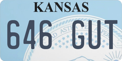 KS license plate 646GUT