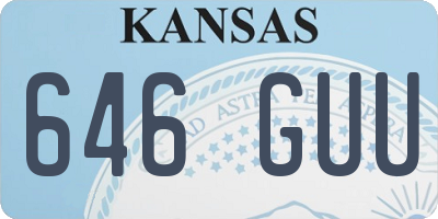 KS license plate 646GUU