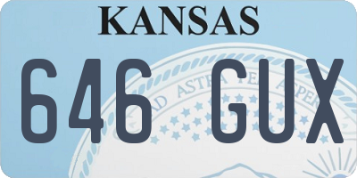 KS license plate 646GUX