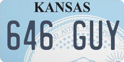 KS license plate 646GUY