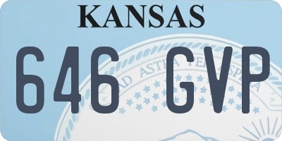 KS license plate 646GVP