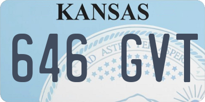 KS license plate 646GVT