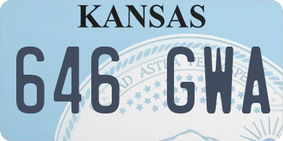 KS license plate 646GWA