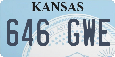 KS license plate 646GWE