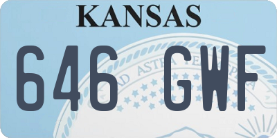 KS license plate 646GWF