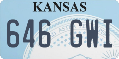 KS license plate 646GWI