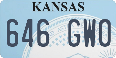 KS license plate 646GWO