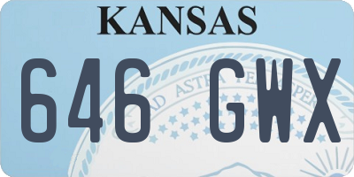 KS license plate 646GWX