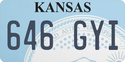 KS license plate 646GYI