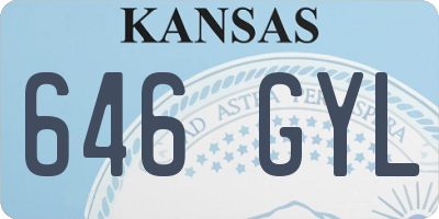 KS license plate 646GYL