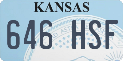 KS license plate 646HSF