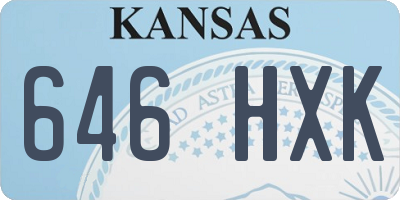 KS license plate 646HXK