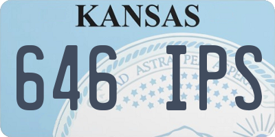 KS license plate 646IPS