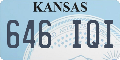 KS license plate 646IQI