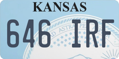 KS license plate 646IRF