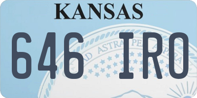 KS license plate 646IRO