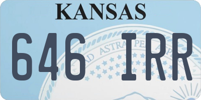 KS license plate 646IRR