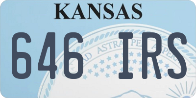 KS license plate 646IRS