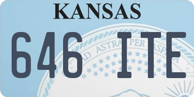 KS license plate 646ITE