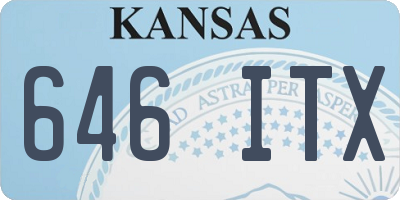 KS license plate 646ITX