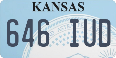 KS license plate 646IUD