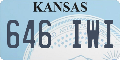 KS license plate 646IWI