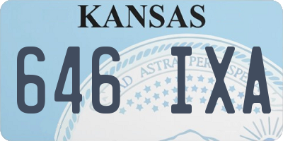KS license plate 646IXA