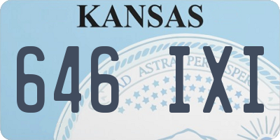 KS license plate 646IXI
