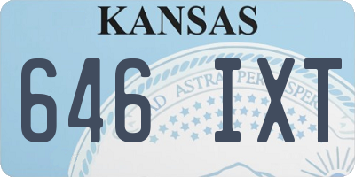 KS license plate 646IXT