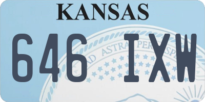 KS license plate 646IXW