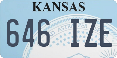 KS license plate 646IZE