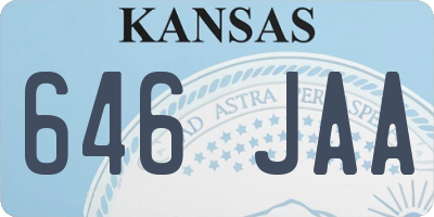 KS license plate 646JAA