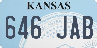 KS license plate 646JAB