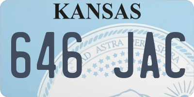 KS license plate 646JAC