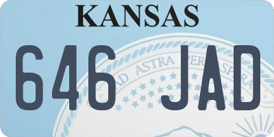 KS license plate 646JAD