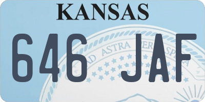 KS license plate 646JAF